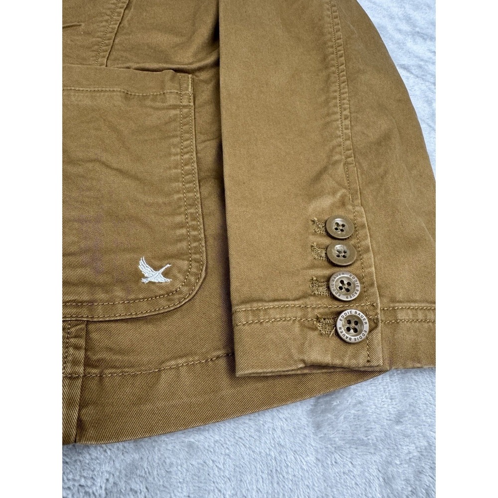 Eddie Bauer Brown Utility Short Jacket Womens T18 Safari Cargo Blazer Legend - Picture 2 of 8